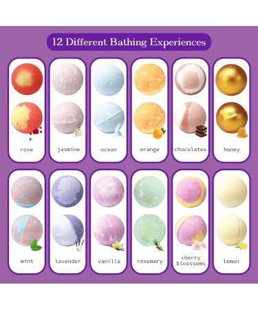 Organic 24pcs Bath Bombs Gift Set - Natural Ingredients Bubble Bath Fizzes Spa - Ideal Birthday Easter Gift for Her/Girlfriend/Wife - Buy Online on SooperMarket.com