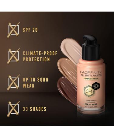 Max Factor Facefinity 3-in-1 All Day Flawless Foundation SPF 20 - C50 Natural Rose 30ml - Buy Online on SooperMarket.com