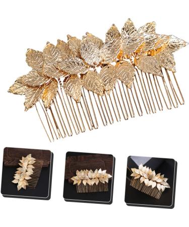 ABOOFAN Hair Comb Leaves Vintage Hair Side Combs Golden Bridal Side Comb Styling Head Flower Girl Headband Bridal Hair Accessories Headbands for Girls Hair up Alloy Manual Bridesmaid - Buy Online on SooperMarket.com