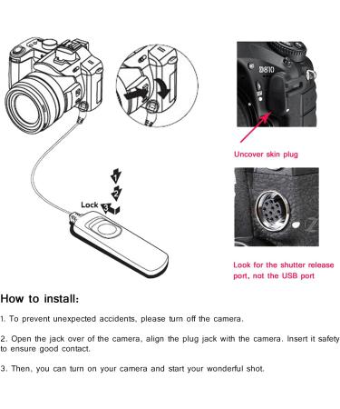 Camera Remote Shutter Release Cable Cord DC2 for Nikon Z5 Z6 Z7 D3200 D3300 D7500 Accessories - Buy Online on SooperMarket.com