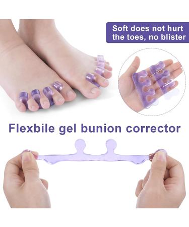 Molain 8 Pack Gel Nail Polish Toe Spacers - Silicone Separators for Overlapping Toes Hammer Toe Relief - Transparent Pink Blue & Purple - Buy Online on SooperMarket.com