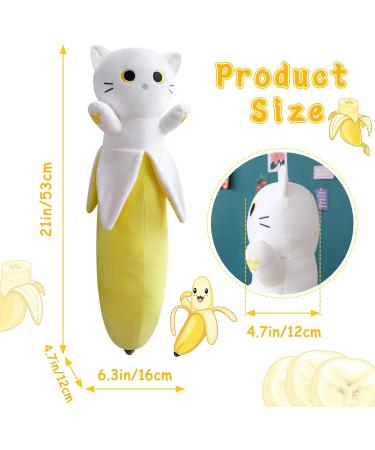 Yamepuia 21 Long Banana Cat Plush Body Pillow - Cute Kawaii Yellow Cat Throw Pillow for Kids - Perfect Gift for Boys and Girls - Buy Online on SooperMarket.com