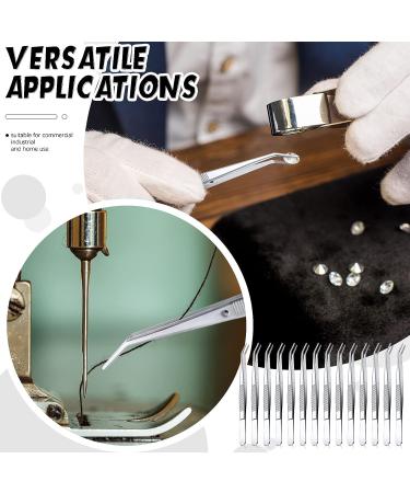 Stainless Steel Tweezers with Curved Serrated Tip Multipurpose Tweezers Sewing Machine Tweezers Forceps Tweezers for Craft (32  Silver) 32 Silver - Buy Online on SooperMarket.com