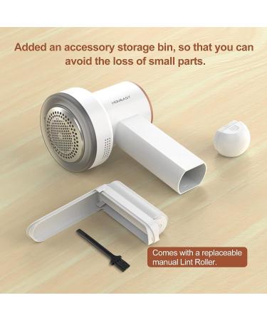 HOMEASY Fabric Shaver Rechargeable Lint Remover with 3 Blades & LED Display - White | Removes Fuzz from Sweaters, Couches, Clothes, Carpets & Furniture - Buy Online on SooperMarket.com