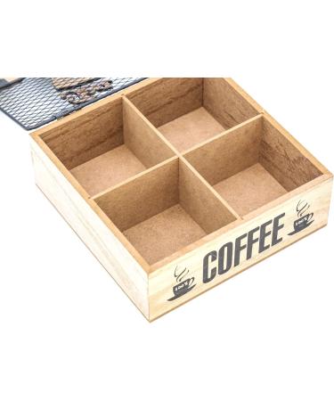 Gruppo Maruccia - Wooden Tea and Herbal Tea Box - Kitchen Container for Sugar and Tea Bags - Buy Online on SooperMarket.com