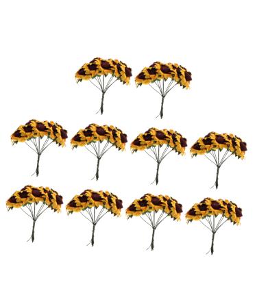 CORHAD 1 Set Sunflower Paper DIY Sunflower Decor Mini Bouquet Mini Sunflowers for Crafts