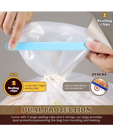 2 Pack Extra Large Turkey Brining Bags with Double Zippers - 35 lb Capacity, Includes Strings and Clips - Ideal for Turkey, Chicken, Beef, Pork - Buy Online on SooperMarket.com