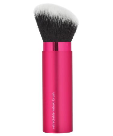 Real Techniques Cruelty Free Retractable Kabuki Brush, With Ultra Plush Custom Cut Synthetic Bristles and Extended Aluminum Ferrules to Build Coverage