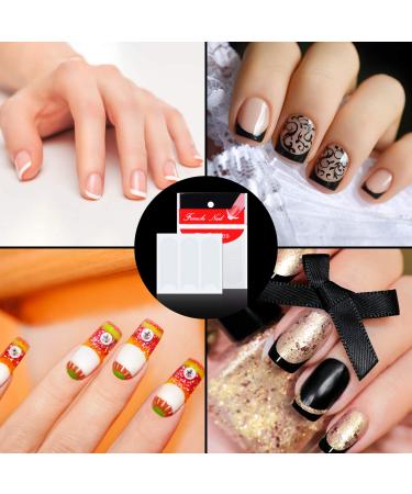 1200 pcs Self-Adhesive French Manicure Nail Sticker Set - White Half-Moon Shaped Decals for Nail Design (25 Sheets) - Buy Online on SooperMarket.com