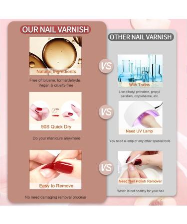 TBeautfave Red Nail Varnish Peeling off Nude Nail Polish Quick Dry Long Lasting Nail Polish Non-Toxic Water Based Pink Nail Polish No Need Cure Nail Varnish at Home Manicure Red bean paste - Buy Online on SooperMarket.com
