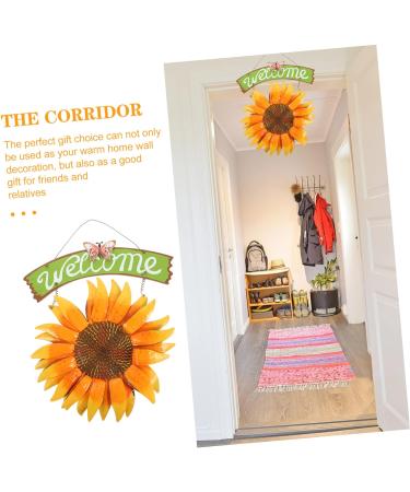 Zerodeko Fall Decor Home D cor Pendant Iron Welcome Card Sunflower 3d Front Door Wreath Sunflower Door Plaque - Buy Online on SooperMarket.com