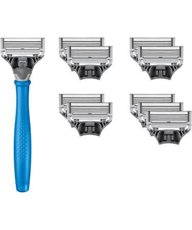 Harry s Wet Razor for Men - Complete Shaving Set with Blue Handle & 10 Replacement Blades | Premium Men s Grooming Essentials - Buy Online on SooperMarket.com