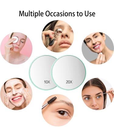 Funtopia 20X/10X Magnifying Mirror and Tweezers Kit - Compact Travel Mirror for Makeup, Eyebrow Tweezing, Blackhead & Blemish Removal - 3.5 Inch Green - Buy Online on SooperMarket.com