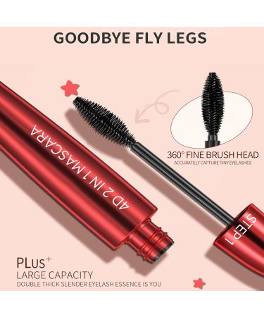 4D Lengthening Curling Mascara 4D Lengthening Curling Mascara 2 In 1 Waterproof 4D Lengthening Curling Mascara for Straight Lashes Waterproof (2pcs) - Buy Online on SooperMarket.com