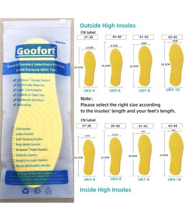 Goofort Orthotic Insoles for Posture Correction & Foot Support - Gray, High Arch, Flat Feet, Plantar Fasciitis - Men & Women - 4-in-1 Gel Inserts - Buy Online on SooperMarket.com