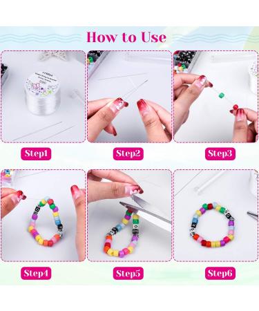 Cridoz 0.5mm Clear Elastic Stretchy String for Bracelets with Beading Needles - Ideal for Bead Bracelets and Jewelry Making - Buy Online on SooperMarket.com