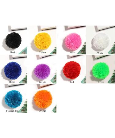 10 Pcs Large Yarn Pom Poms - 3 Inch Acrylic Yarn Balls for Hats & Decorations - DIY Craft Pompoms - Buy Online on SooperMarket.com