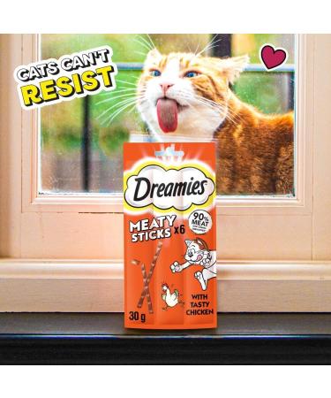 Dreamies Meaty Sticks 84 Pieces Cat Treats Tasty Snacks with Delicious Chicken Pack of 14 x(30g) - Buy Online on SooperMarket.com