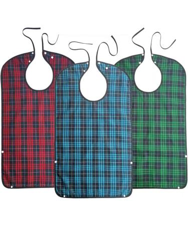 Adult Bib Reusable Washable Clothing Protector Waterproof Extra Long Bibs for Men Women Black Blue - Buy Online on SooperMarket.com