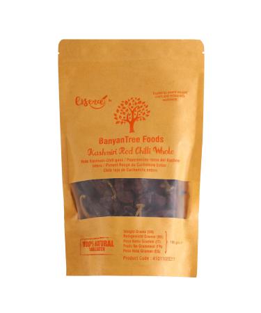 BanyanTree Foods Kashmiri Red Chilli Whole 100g All Natural Indian Origin 100 g (Pack of 1)