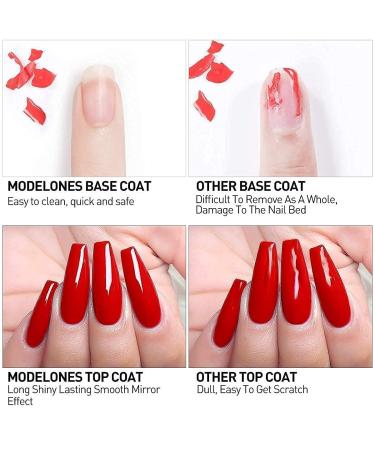 Modelones Gel Nail Polish Matte Top Coat, Base Coat Set with Primer & Dehydrator - Buy Online on SooperMarket.com