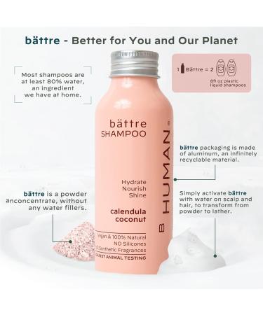 BHUMAN B ttre Dry Shampoo Powder - Water-Activated Vegan & Cruelty-Free Sustainable Hair Cleanser for Women & Men - 50 Washes with Calendula & Coconut - Buy Online on SooperMarket.com