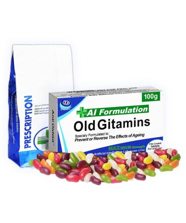Funny Rude Joke Tablets Pill Box Prank Includes Jelly Beans Sweets Unusual Gift for Men Father's Day Him Her April Fools Day Easter Birthday Gifts for Women Presents for Dad Boyfriend Old Gitamins