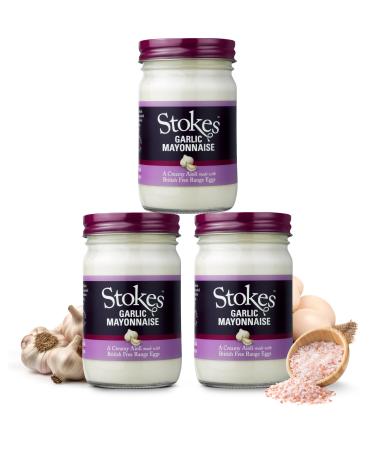Stokes Garlic Mayonnaise 3PK Rich & Creamy Garlic Mayo Perfect With Chips Or Mash Delicious Aioli Smooth & Silky Garlic Mayonnaise Made With British Free Range Eggs Perfectly Textured 345g Jar Garlic Mayonnaise 3 x 345g Jar