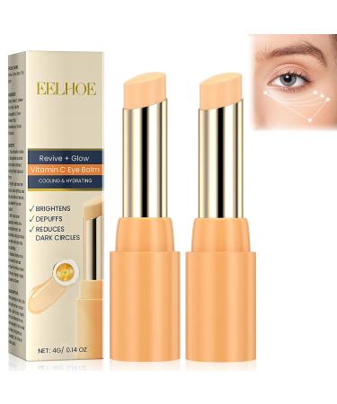 Revive + Glow Vitamin C Eye Balm (0.14 oz) Moisturizing & Hydrating Eye Cream Brightening and Reducing Dark Circle Firming Eye Cream (2 PCS)