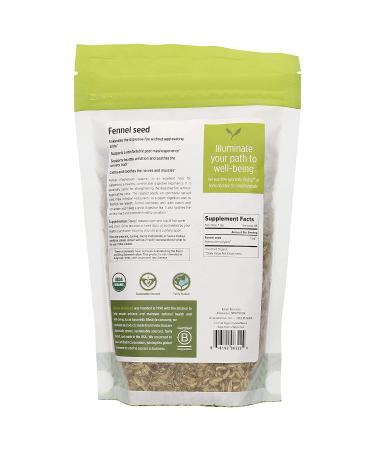 Organic Whole Fennel Seed 1/2 lb - Digestive Comfort Spice Supplement - USDA Certified - Foeniculum vulgare - 8 oz - Buy Online on SooperMarket.com