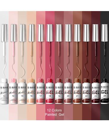 RARJSM Nail Art Gel Liner Set - 12 Colors Autumn Winter Collection for DIY Manicure Design - Soak Off, Salon Quality - Buy Online on SooperMarket.com