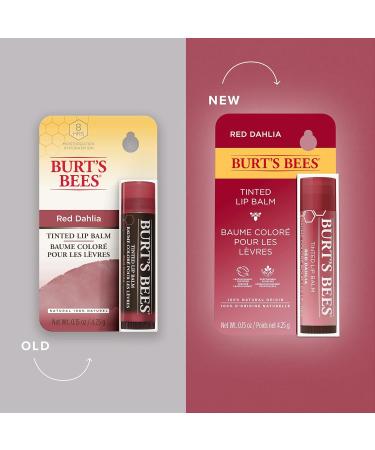 Burt's Bees Tinted Lip Balm Red Dahlia 100% Natural Origin - 1 Tube Stocking Stuffer Christmas Gift Gifts for her - Buy Online on SooperMarket.com