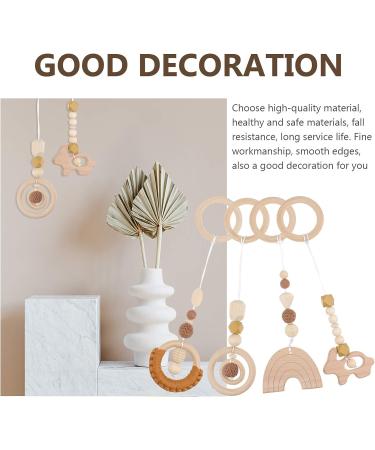 KESYOO 4Pcs Hanging Wooden Baby Toys Set for Play Gym and Teething - Baby Rattle Pendant Toy for Newborns - Light Brown - Buy Online on SooperMarket.com