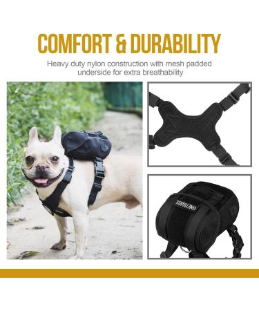 OneTigris Eureka Dog Backpack for Small Dogs - Lightweight Black XS with Poop Bag Dispenser | Ideal for Daily Hiking - International Shipping Available - Buy Online on SooperMarket.com