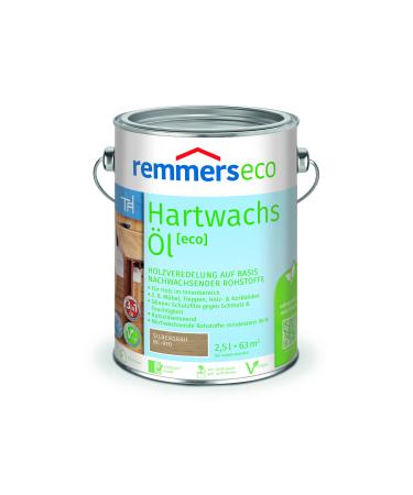 Remmers Hartwachs oil ECO silver gray 2.5 liters for inside natural basis 3in1: stain oil and sealing in one slip-resistant vegan 2.50 l silver gray