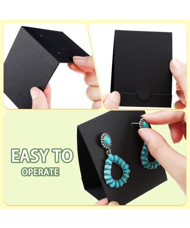 Eersida 100 Pcs Standing Earring Display Cards - Black | Jewelry Packaging for Small Business, DIY Earrings, Retail Show - Shop Now! - Buy Online on SooperMarket.com