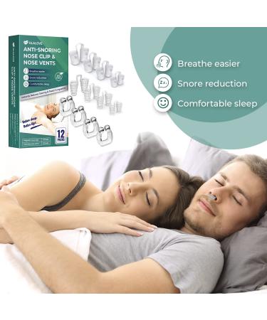 Glalove Anti Snoring Devices - 4 Pack Silicone Magnetic Nose Clips & 8 Pack Nasal Dilators - Stop Snoring Solution - Professional & Comfortable - 12 PCS - Buy Online on SooperMarket.com