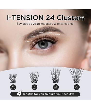 LASHVIEW Cluster Lashes - DIY 3D Eyelash Extensions, Reusable, Black, Super Thin Band, 24 Criss Cross Mix - Buy Online on SooperMarket.com