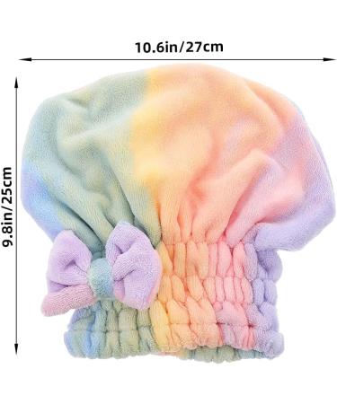 NOLITOY Quick Dry Hair Towel Wrap for Women - Cute Bowknot Design Super Absorbent for Curly & Thick Hair Colorful Elastic Hair Cap - Buy Online on SooperMarket.com