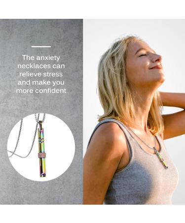 Anxiety Necklace Luwrevc Relief Anxiety Stress Breathing Calming Whistle Necklaces Meditation Mindful Spiritual Items for Men Women Reduce Stress Relaxation Quit Smoking Black Stainless Steel Necklace Multi - Buy Online on SooperMarket.com
