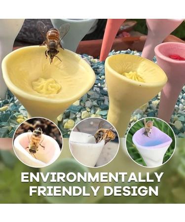 Colorful Bee Insect Drinking Cup Bee Insect Drinking Cup Thirsty Pollinators Need a Drink Bee Cups for Thirsty Bees Garden Bees Need Safe Places to Drink for Garden Decor (Yellow  - Buy Online on SooperMarket.com