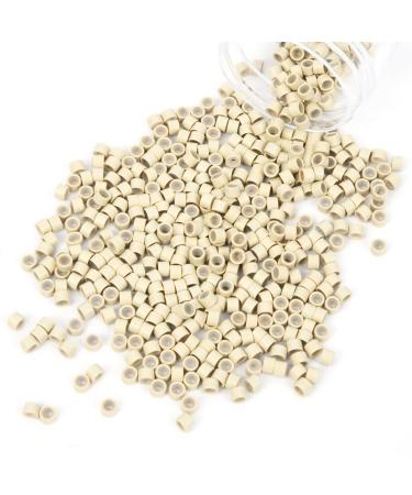 Vlasy 400 Pcs Silicone Micro Rings for I Tip Hair Extensions 5mm Micro Nano Beads Micro Links Hair Beads (Blonde) Micro-5mm-400Pcs Blonde