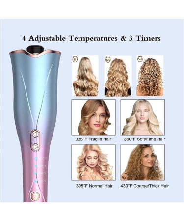 Rehomy Auto Rotating Curling Wand Hair Curler with 1 Rotating Barrel & 4 Temps & 3 Timer Auto Shut-Off for Hair Styling - Buy Online on SooperMarket.com