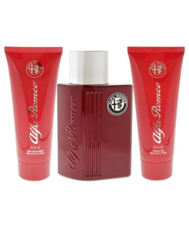 Alfa Romeo Alfa Romeo Red 4.2 oz EDT Spray 3.4oz Shower Gel 3.4oz After Shave Balm Men 3 Pc Gift Set (10034095) - Buy Online on SooperMarket.com