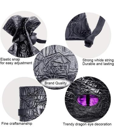 Haxtec Dragon Dice Bag - Small Drawstring Leather DND Pouch for Dungeons & Dragons - Purple Eye Design - Patent D893867 - Buy Online on SooperMarket.com