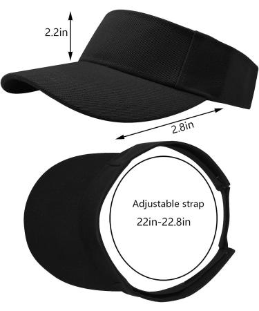 Adjustable Sport Visor Hats for Men and Women - Black Sun Visors - 5 Pieces Set - Buy Online on SooperMarket.com
