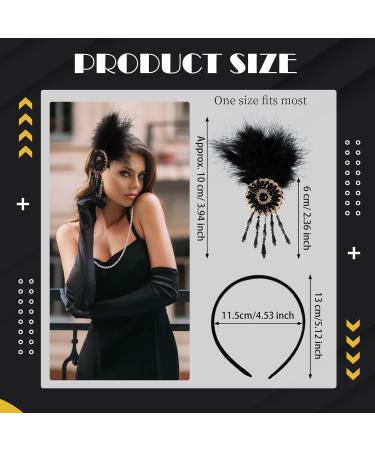 Dilunave Feather Headband Flapper Headpiece 1920s Accessories for Women Vintage Headband with Crystal Accessories for Art Decor Pageant Themed Party - Buy Online on SooperMarket.com
