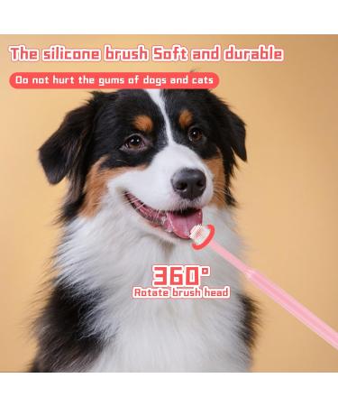 2 Pieces Soft Silicone 360-Degree Dog Toothbrush Set | Dental Care for Pets & Cats | Oral Hygiene Deep Cleaning - Buy Online on SooperMarket.com