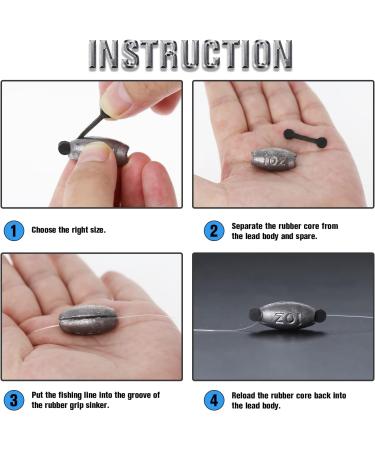 20 Pack Twist-Lock Rubber Core Weights Sinker Set - Sizes 1/16oz to 1oz (20 Pcs) - Buy Online on SooperMarket.com