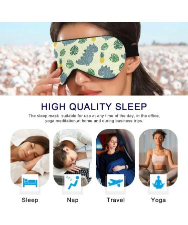 Haskirky Light Blocking Eye Mask for Adults - Breathable & Adjustable | Ideal for Travel, Yoga, Meditation | Comfortable Deep Sleep Aid with Dinosaur Cartoon Design - Buy Online on SooperMarket.com